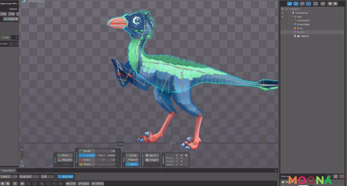 moonagroup's tweet photo. To make a great impression on kids we use Spine with its smoothness and mesh deformation.#GinkgoDino #spineanimation https://t.co/0k6W7orTop https://t.co/IAeQRAWN5F