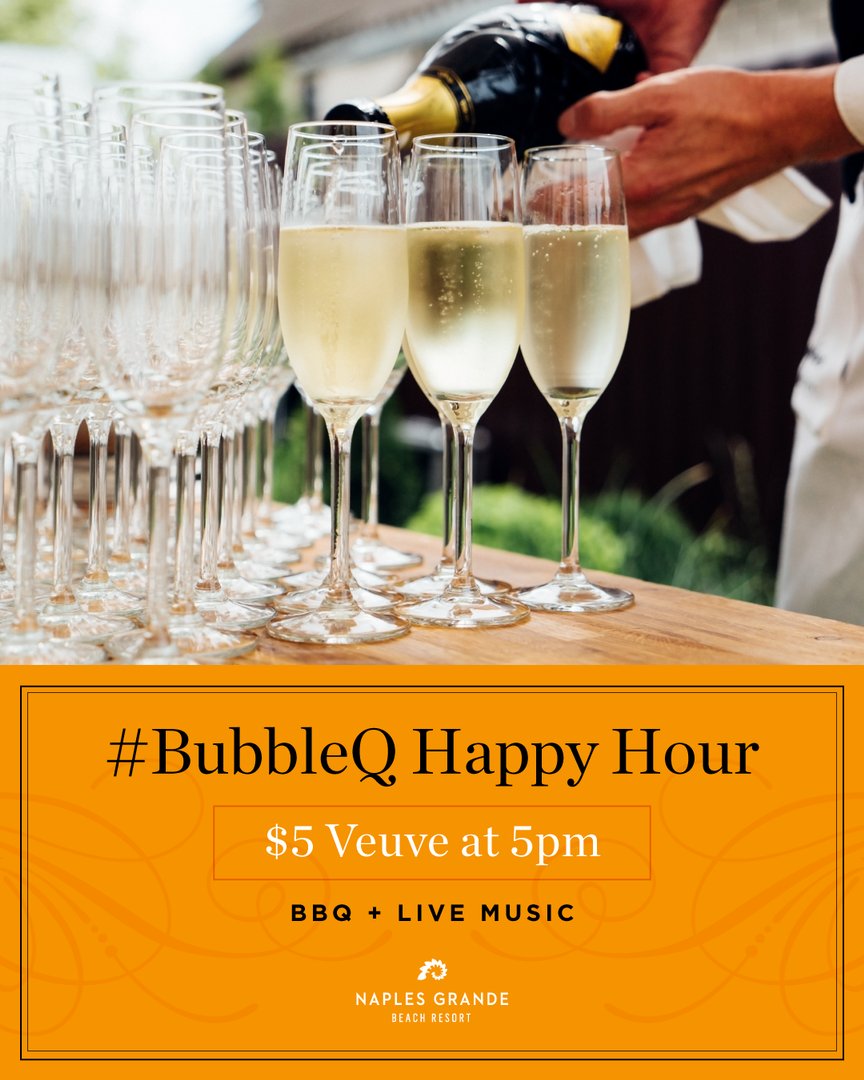 NaplesGrande's tweet photo. Did somebody say $5 @VeuveClicquot? 🥂✨ #BubbleQ https://t.co/IEH51AJYI4