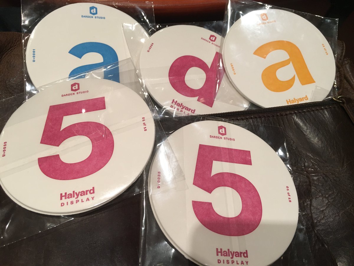 Who at #TypographicsNYC  wants to trade a @dardenstudio five? Looking for the red lowercase a and the blue&amp;yellow d’s.