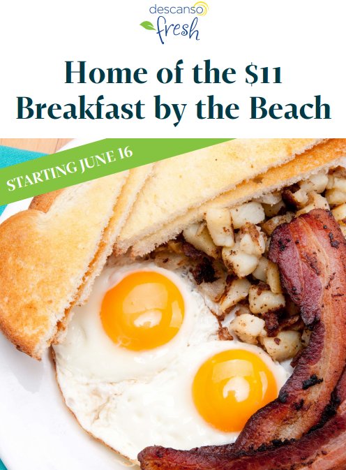 VisitCatalina's tweet photo. A new reason to visit #DescansoBeachClub! #Breakfast is now served! There's a #CanineMenu too! #CatalinaIsland https://t.co/XuQ8ou47Jp https://t.co/7JPf4vv45Q