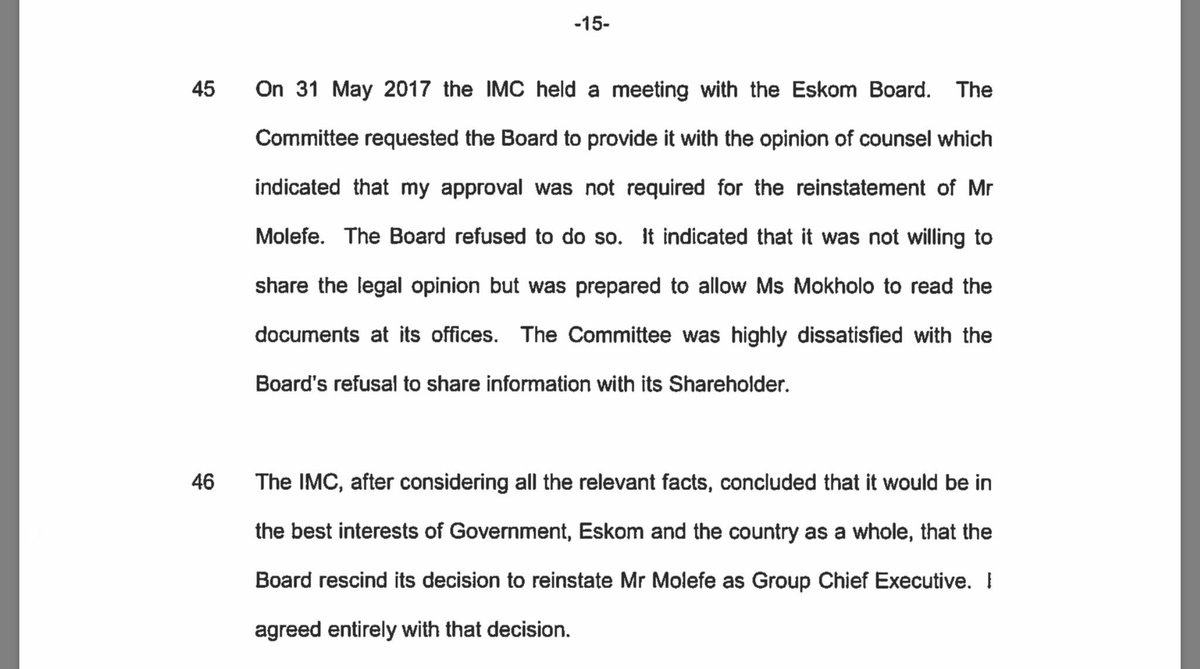 karynmaughan's tweet photo. BREAKING: Minister Brown says she's been given evidence that #BrianMolefe, Eskom lied about his "early retirement". He'd resigned. https://t.co/s5a9fNmLHo