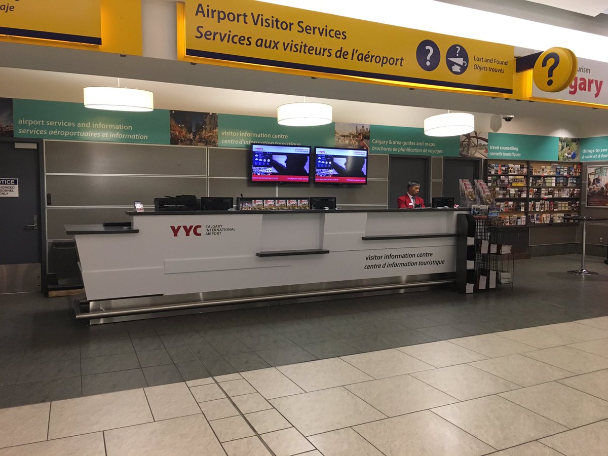 swiftsignsab's tweet image. Calgary Tourism desk @FlyYYC has a fresh new look just in time for Canada 150! 🇨🇦 Another use for wrap material! #yycsigns