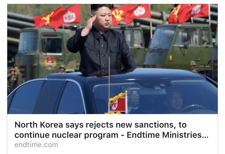 TheEndTimesSoon's tweet photo. https://t.co/FRoEYuUBbc

#endtimes #endoftheage #northkorea #china #donaldtrump #trump #unsecuritycouncil #nwo #usa https://t.co/BqwUesc8eS