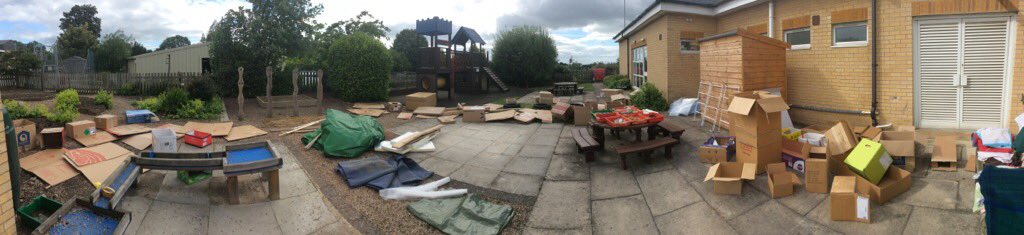 It's Den Day- we're very excited - lots of materials were donated to use!