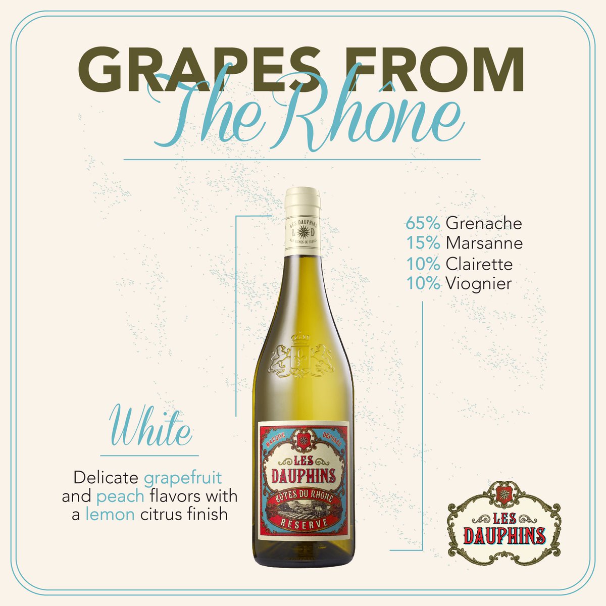The warming weather means it's time for some chilled, crisp white wine. Wondering what goes into our Reserve Blanc? #LesDauphinsWine