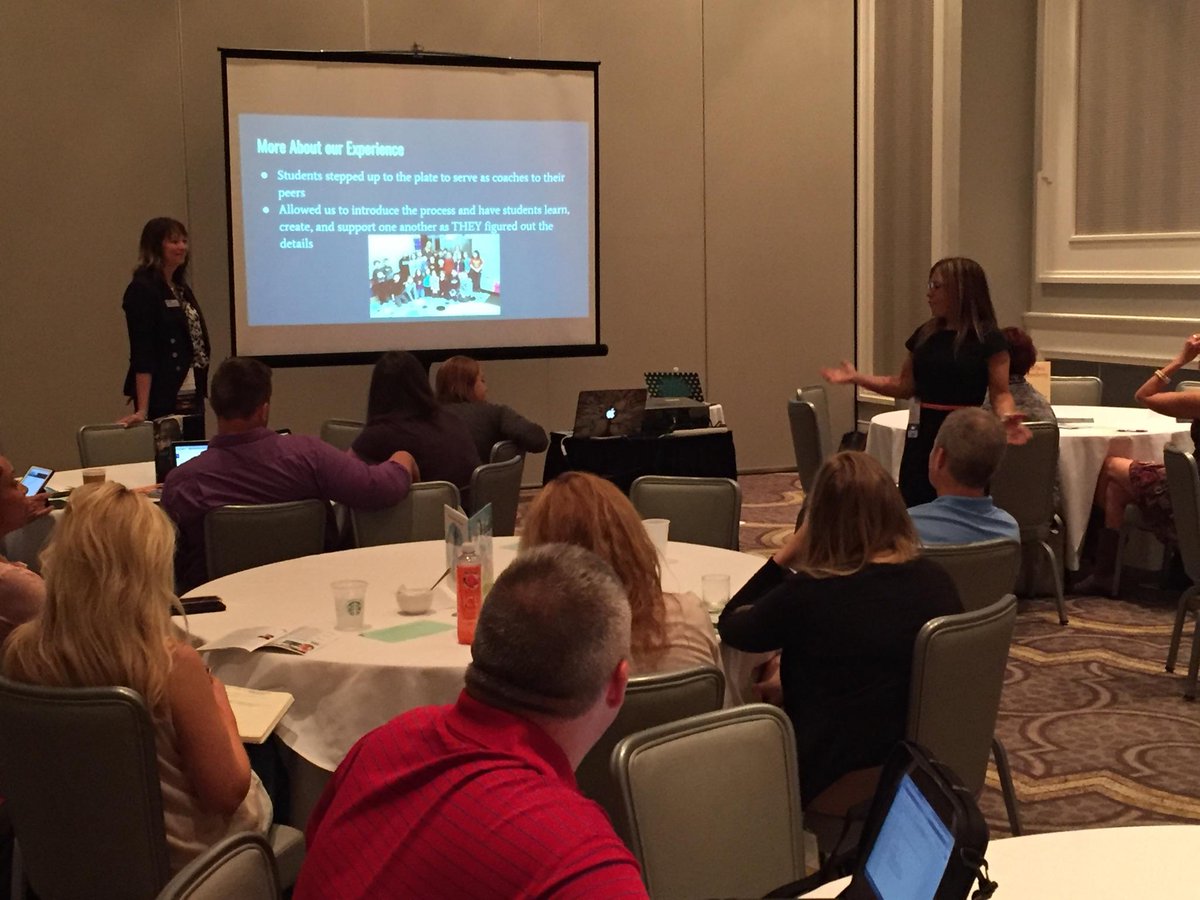 Principal <a href="/FairfaxPearn/">Melanie Pearn</a> &amp; teacher <a href="/Mentorward/">Stephanie Ward</a> share their Catalyst experience with administrators at the <a href="/OAESA/">OAESA</a> conference! #OnceACard
