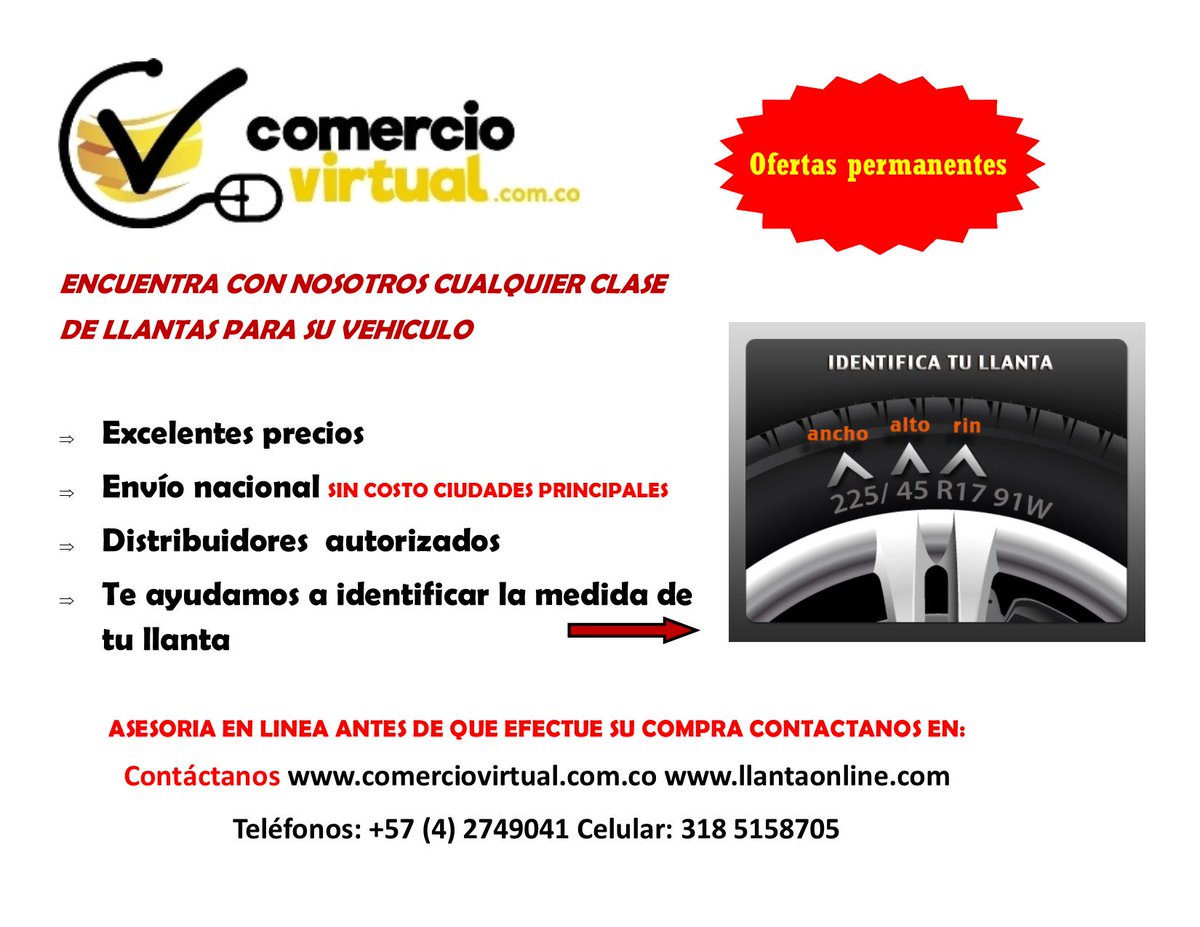 Comercio_V's tweet photo. LLANTAS RINES Y ACCESORIOS PARA TODO TIPO DE AUTOS VISITA:
https://t.co/lWuSyM8wFg        https://t.co/5Pv6lQRqft       #comerciovirtual https://t.co/tWQhZABRke