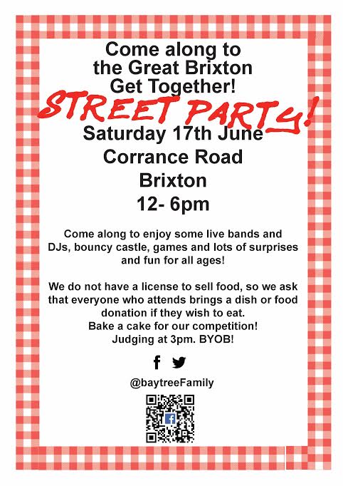 Join us from 12 tomorrow for Brixton's #GreatGetTogether Street Party for #MoreInCommon with music, food, fun and sun! ☀️