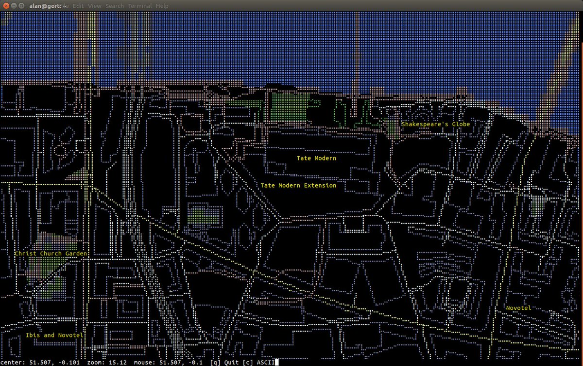 popey's tweet photo. This is rather clever. "telnet mapscii.me" https://t.co/2TJttRKd7f