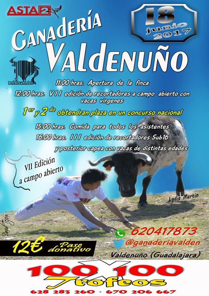 GANADERÍA VALDENUÑO. EN VALDENUÑO FERNANDEZ (GU). 
18 de junio desde las 11h. 
<a href="/ganaderiavalden/">ganaderia valdenuño</a> <a href="/kikelportu/">kike el portu. ®.</a>