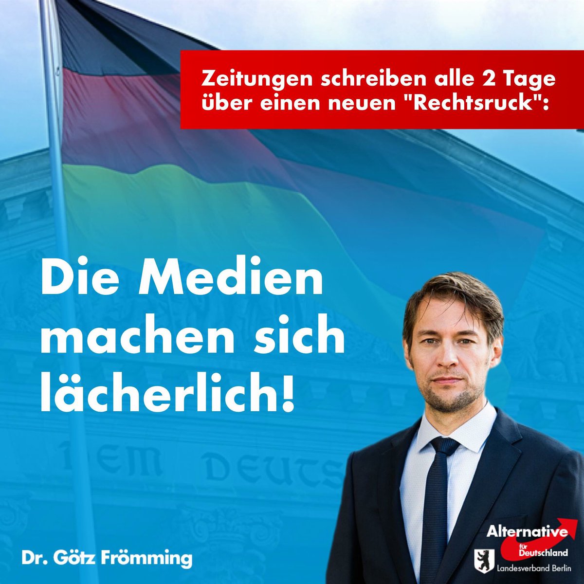 So oft, wie über die #AfD behauptet wurde, sie sei nach 'rechts' gerückt, müssten wir schon vom Stuhl gefallen sein. facebook.com/goetzfroemming…