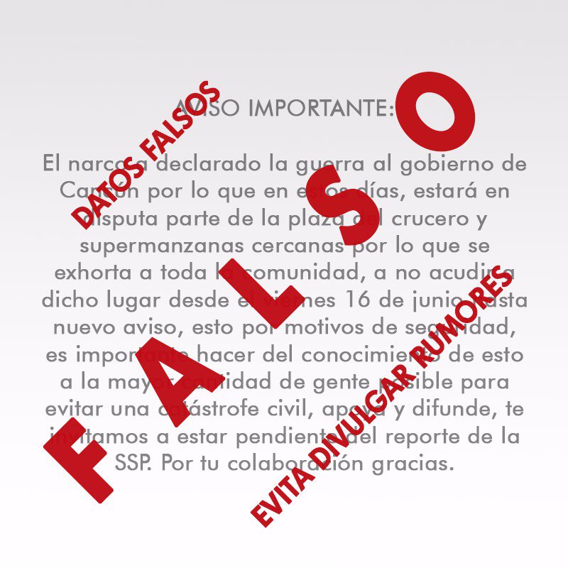 Evita difundir rumores, sigue la información en las cuentas oficiales <a href="/RdelAngelC/">Rodolfo del Ángel</a> <a href="/ComunicacionQR/">Comunicación Quintana Roo</a>