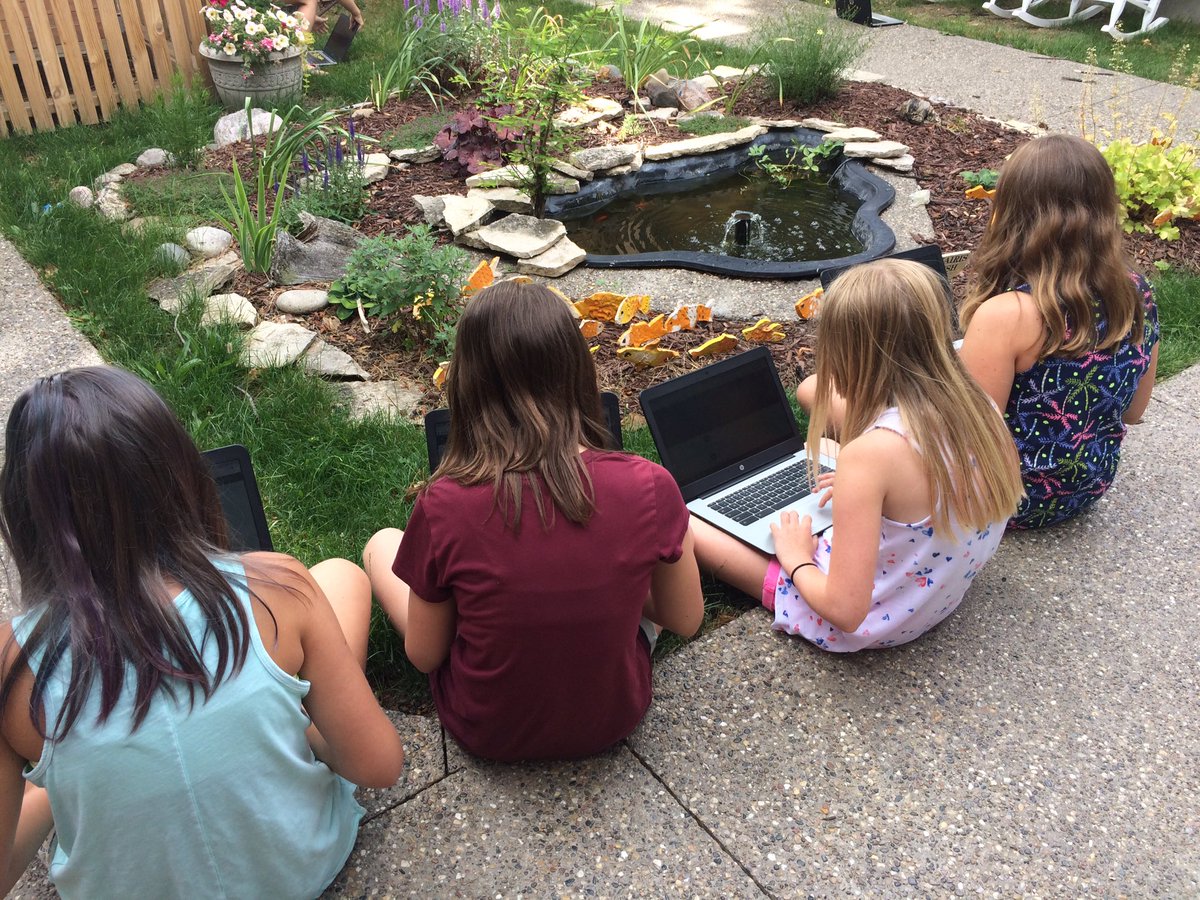 Enjoying Lessenger's pond as we work on our final assignment for the school year. <a href="/roadrunnersrule/">Lessenger Elementary</a> #WeareLamphere