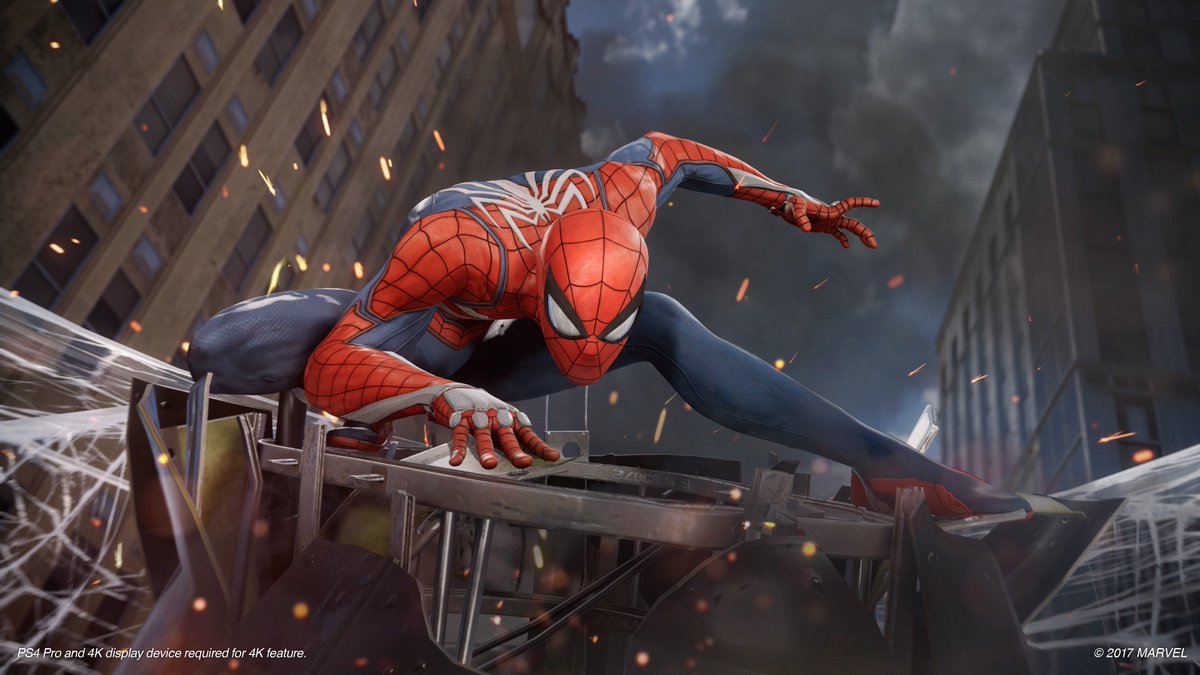 insomniacgames's tweet photo. Yay! #SpiderManPS4 wins @IGN's @E3 awards for Best PS4 Game and Best Action Game! https://t.co/PUkJb6bYmZ https://t.co/XO6BbHHria