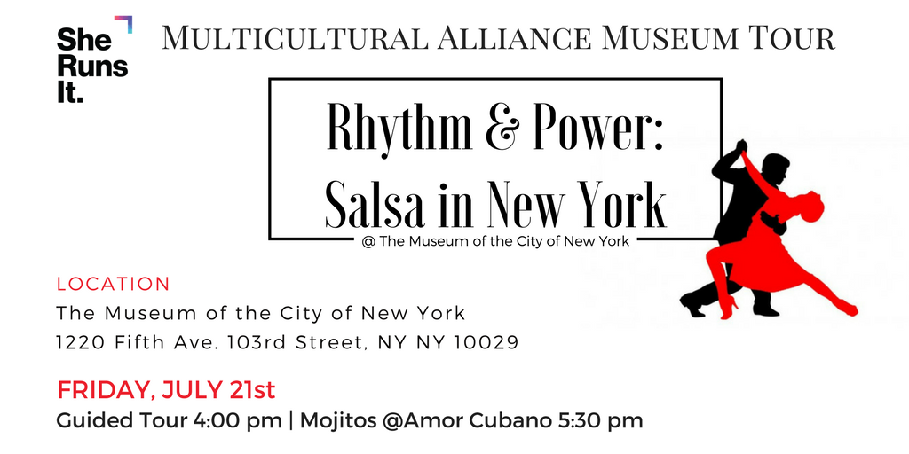 KThimmaiah's tweet photo. Explore #Salsa in New York with @SheRunsItOrg at @MuseumofCityNY + #AmorCubano๐ #SheRunsItMulticultural Register: https://t.co/uigvpJg3qS https://t.co/USNRQPv7FR