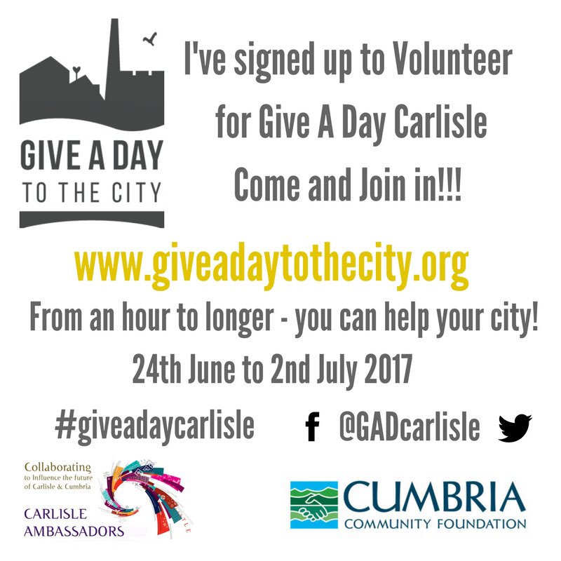 GADCarlisle's tweet photo. Have you or your business signed up to help #GiveaDayCarlisle ? Please proudly share one of these pics - thank you 😁👍🙏 https://t.co/ETWOxwKWlY