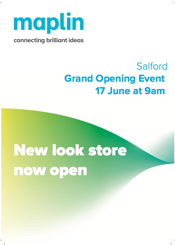 Maplin_SFD's tweet photo. So its the time to open our new store at @Maplin_SFD get your self down to store this weekend and grab a flyer for £5 off £30 spent. https://t.co/bU5ezcHydi