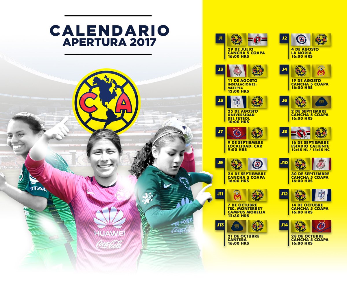 Club America Femenil Sur Twitter Checa Nuestro Calendario Para