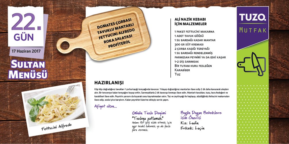 Hayattuzlatatli's tweet image. 22. Gün Sultan Menüsü Tavuklu Mantarlı FETTUCINI ALFREDO 

#yemektarifleri #yemektarifi #TUZ #TUZO #TUZOTUZ #mantarlıyemek #fettucini
