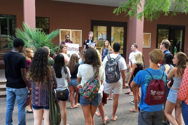 CofC's tweet photo. “Orientation is a choose-your-own-adventure type of situation." Get some good advice from CofC orientation interns. https://t.co/9D3ybfXmdm https://t.co/omhBVTPt9m