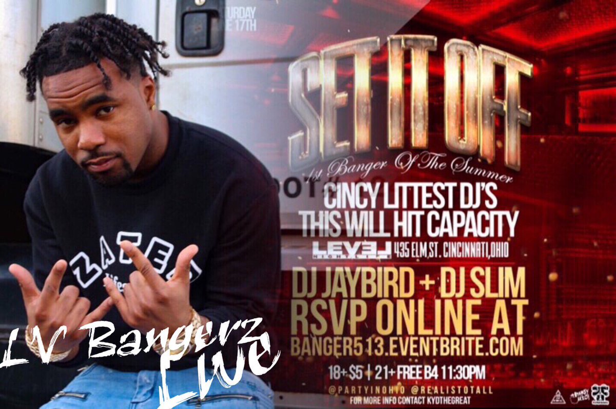 TheGreatKyd's tweet photo. BANGER ALERT๐จ
#LevelNightLife #SetItOff โ๏ธ
18+ $5| 21+ FREE B4 11:30pm
@2Yurrs_1Yee x @LVBangerz
@FameYNO x @ChaseChambers2 Live๐ฅ https://t.co/piZAVTJ5Xw