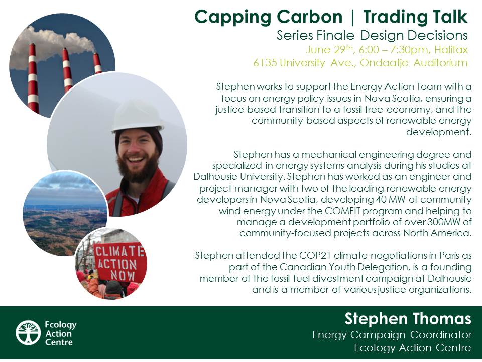 EcologyAction's tweet photo. Check out our lineup of speakers for the Jun 29 #CappingCarbon finale! Full event details here https://t.co/Da2lqu9DJr #capandtrade #nspoli https://t.co/cSFvkOWAhg
