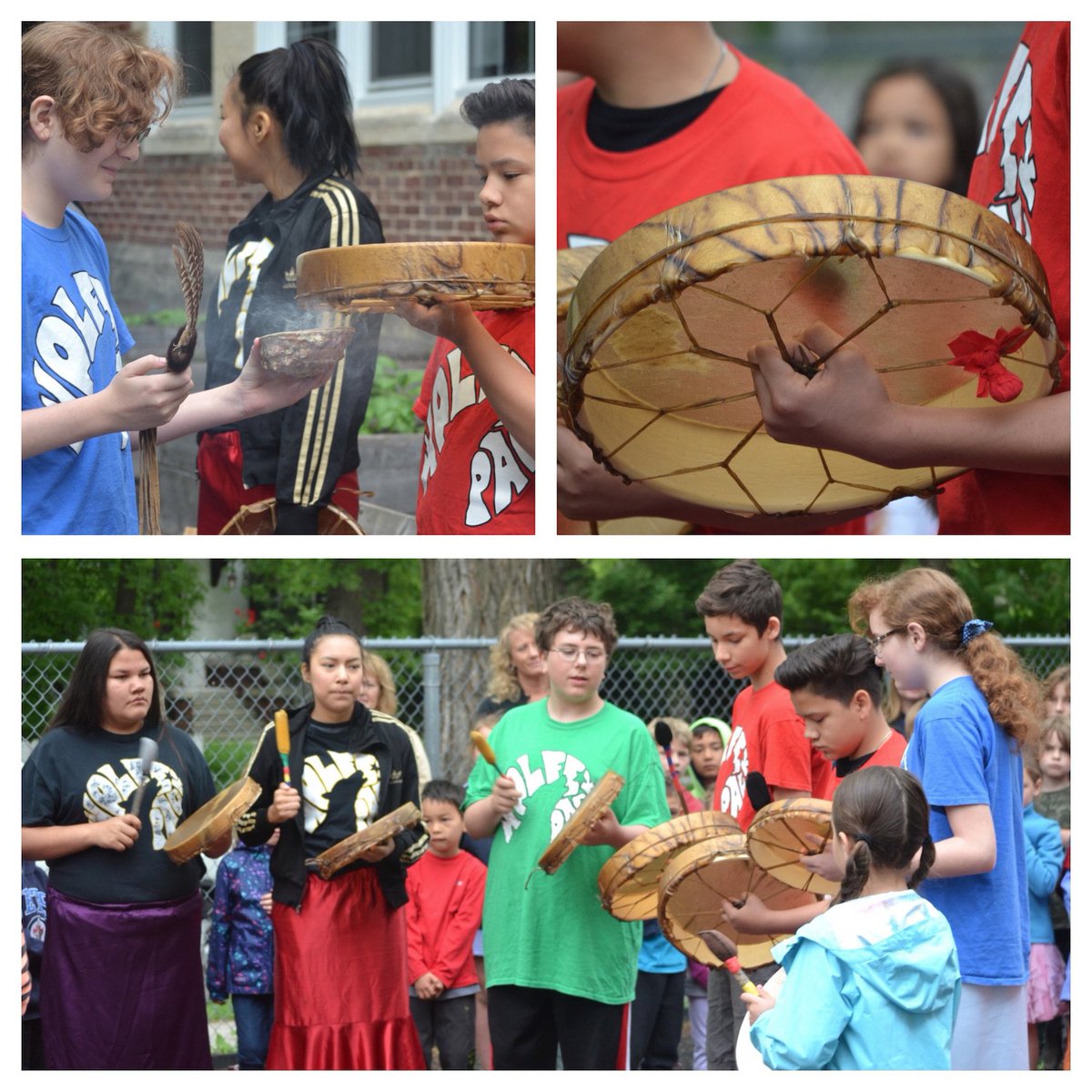 GrosvenorLearn's tweet photo. Thx @WolfePackNews for kicking off day of celebration around indigenous learning. Powerful student engagement. @WinnipegSD @NahanniFontaine https://t.co/nEmLMxtsJ6