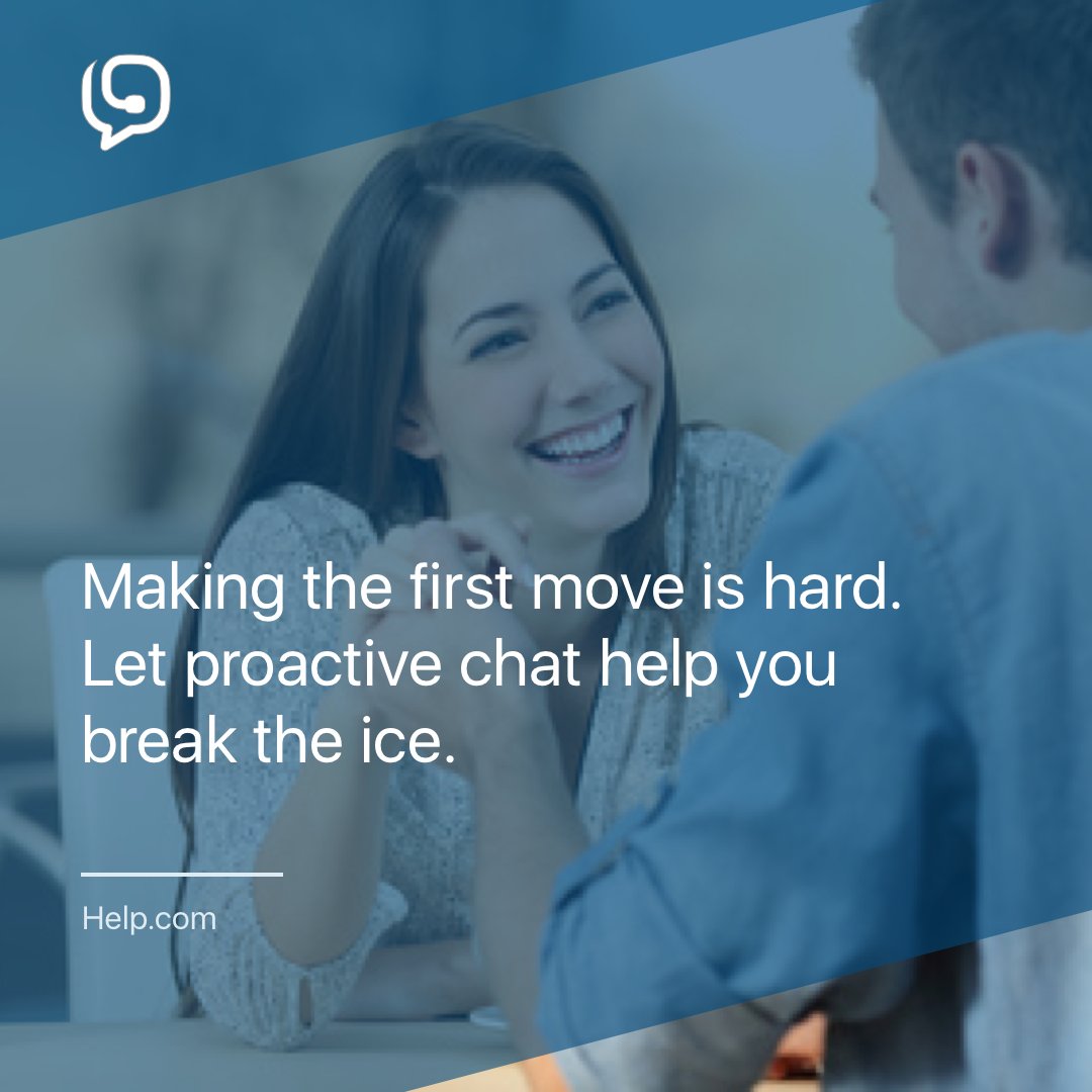 helpdotcom's tweet photo. You can't start a new relationship if you never break the ice. Make the 1st move with @helpdotcom's #proactivechat @ https://t.co/Ut6CPkRNoi https://t.co/WmBylnNzcr