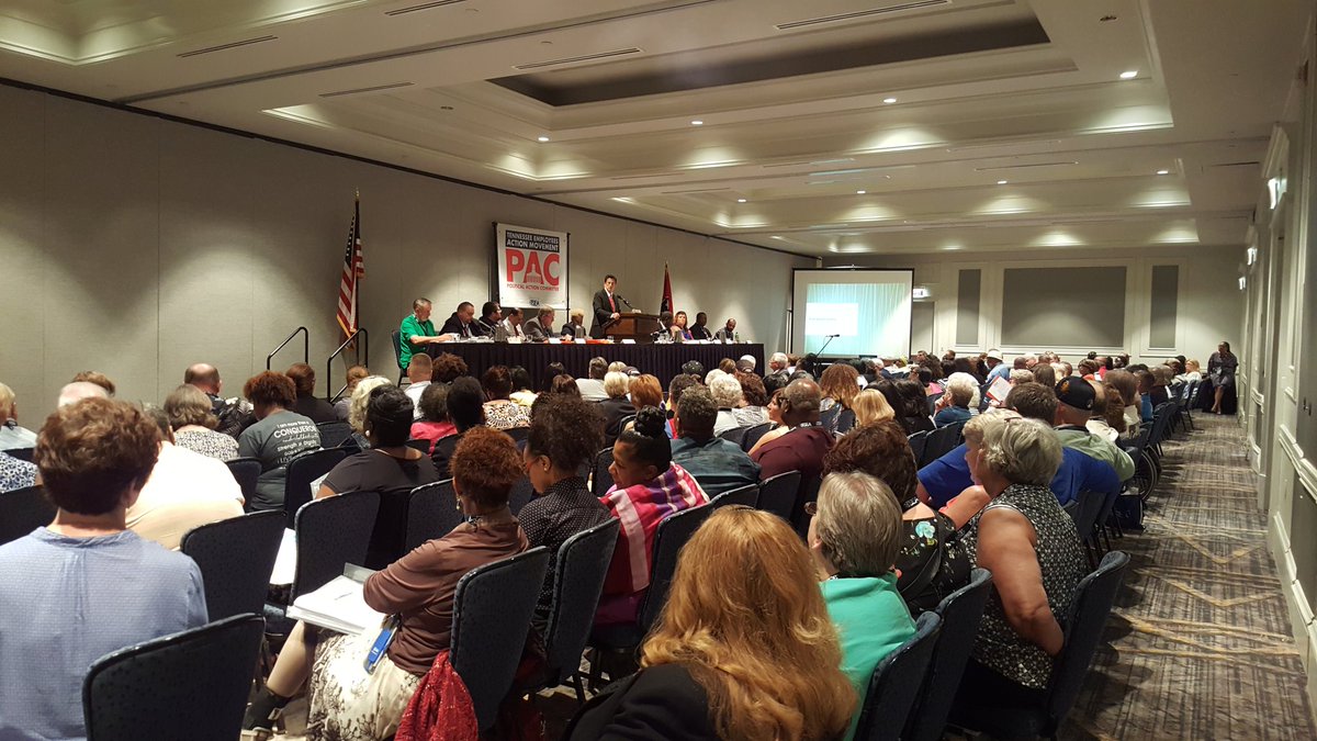 team_pac's tweet photo. .@tseaonline Ex. Dir. @randystamps speaking to #StateEmployees during #TEAM-PAC annual convention #RA43 https://t.co/jN84Hkvsp6