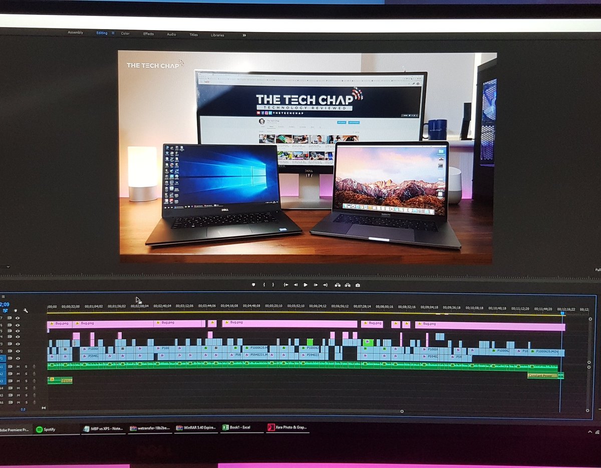 TheTechChap's tweet image. That was a big edit! #macbookpro2017 vs #xps15 vid coming tmrw!