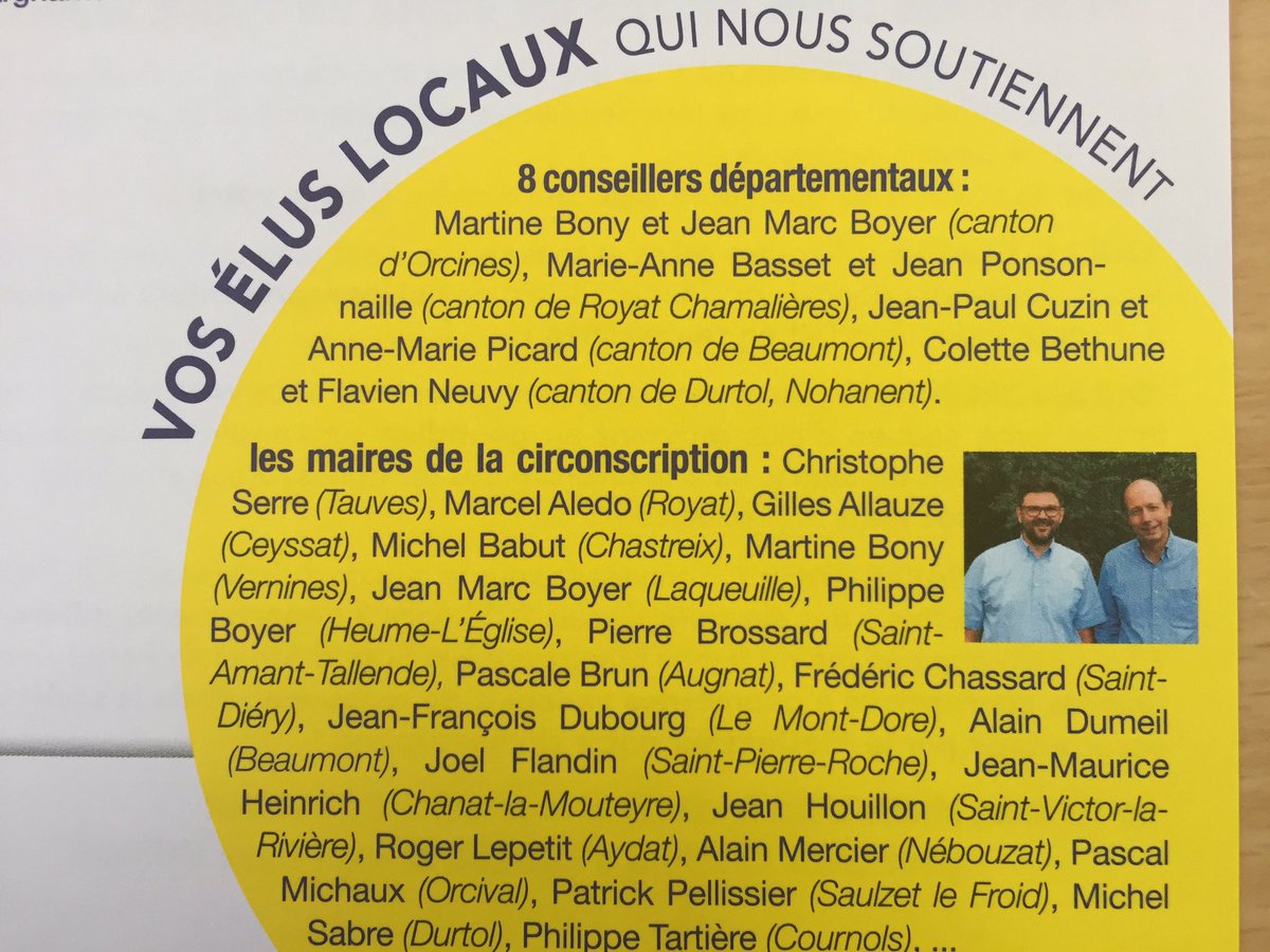 LGiscardEstaing's tweet photo. Merci à tous les Maires qui me soutiennent de: #Beaumont #Royat #Durtol #Nebouzat #Aydat #StAmant #Augnat #Laqueuille #Vernines #StDiery ... https://t.co/pPmLY51Cf3