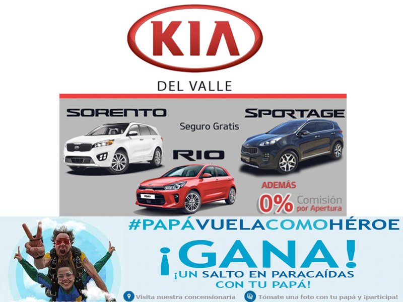 avisosreforma's tweet photo. #PapáVuelaComoHéroe checa las promociones que tiene #KiaDelValle dale click https://t.co/PogjK6W9AT Estrena un #auto nuevo #DíaDelPadre #rt https://t.co/PjpHZphctg