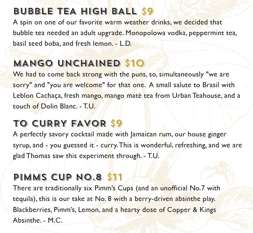 SavingsLoanBar's tweet photo. Last weekend to enjoy a drink from The Rite of Spring menu! Our summer cocktails will debut very soon... https://t.co/jjoW6p3eOE