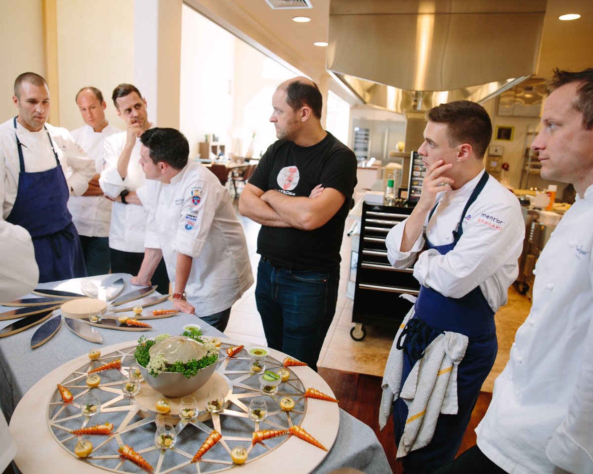 mentorBKB's tweet photo. Working through an early iteration of Team USA's platter. #itsallaboutcollaboration #flashbackfriday #bocusedorusa #roadtolyon #goldinlyon https://t.co/q87hCbNCy4