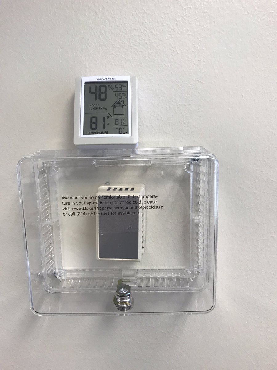 This is the routine temperature in my office at a Boxer Property. Two years can't get fixed. <a href="/BoxerProperty/">Boxer Property</a>