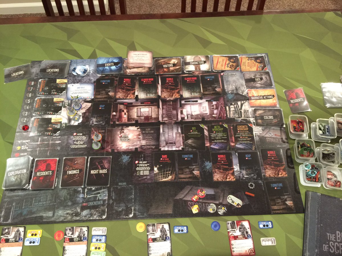 bolotomus's tweet photo. This War of Mine: The Board Game in play. https://t.co/xeYH6jCd8U