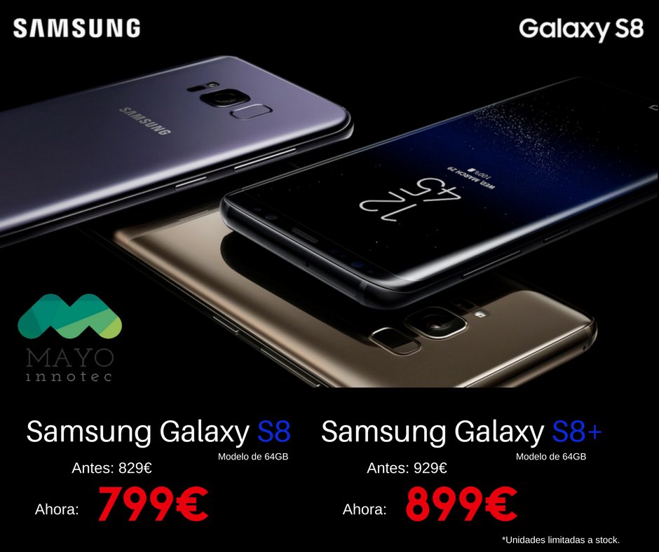 mayoinnotec's tweet photo. Promoción para los últimos terminales de Samsung! Descuento en accesorios comprando en MAYO INNOTEC.😉
 #S8Plus #samsungs8 #descuentos https://t.co/g205kdKeC3