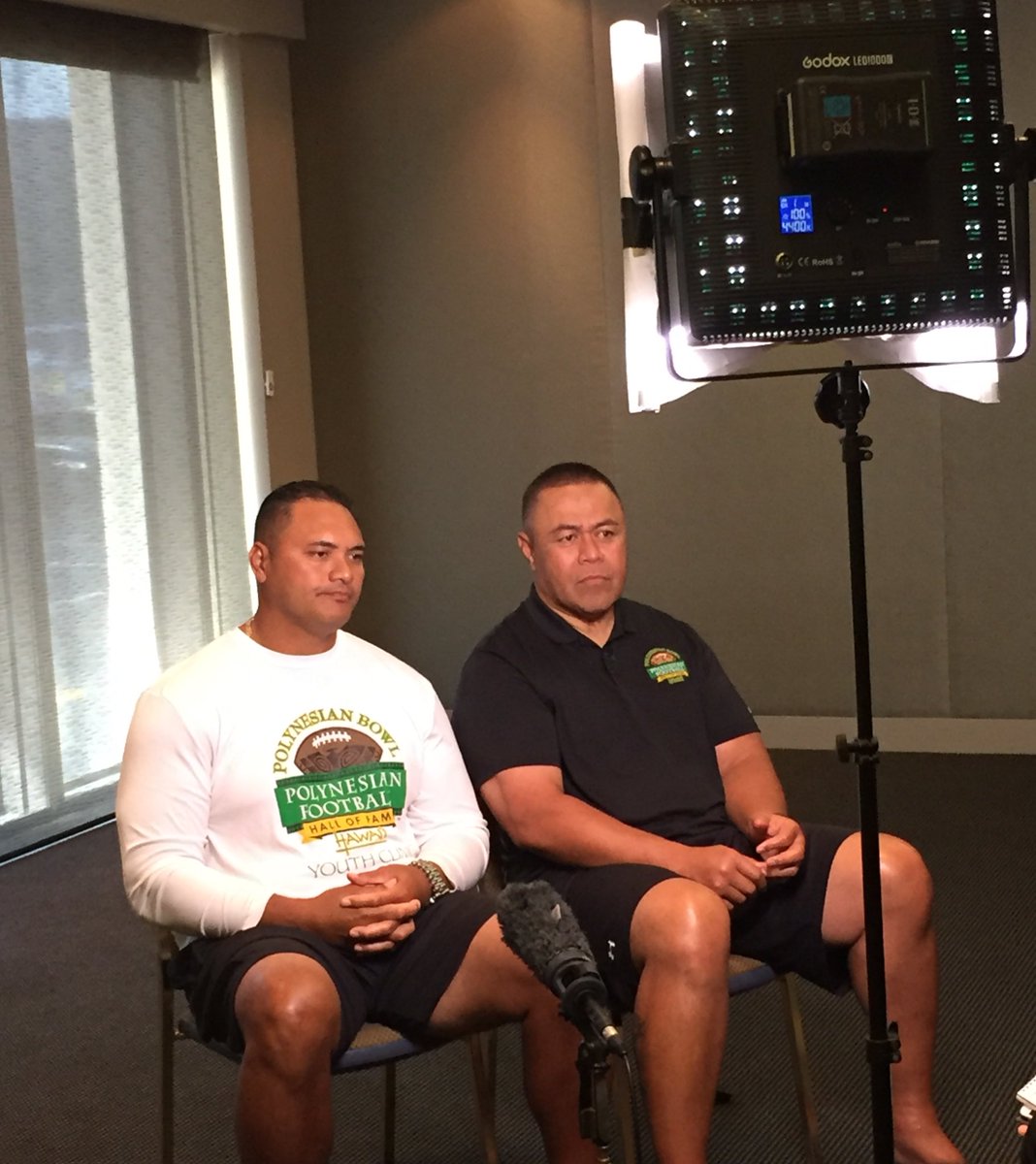 PolynesianFBHOF's tweet photo. Jesse Sapolu, Ma'a Tanuvasa &amp; Jack Thompson doing TV interviews this morning with @tagpas and @JonsRaela in Auckland, New Zealand. https://t.co/hvyVgM8iMz