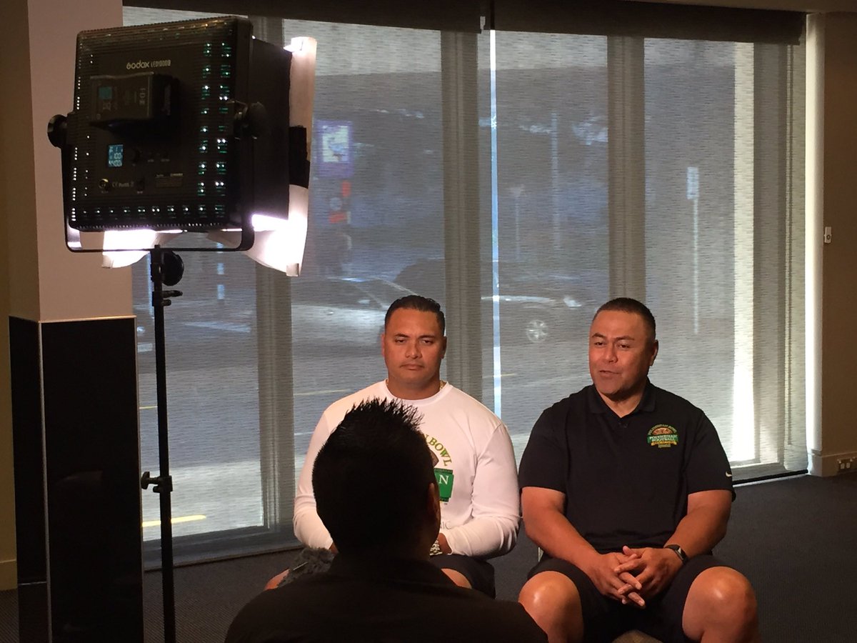 PolynesianFBHOF's tweet photo. Jesse Sapolu, Ma'a Tanuvasa &amp; Jack Thompson doing TV interviews this morning with @tagpas and @JonsRaela in Auckland, New Zealand. https://t.co/hvyVgM8iMz