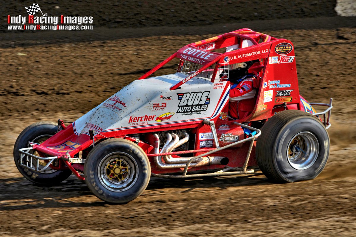IRIphotography's tweet photo. Photo of the day! Shane Cottle hits the throttle on the Hazen 57 at Kokomo. @shanecottle2e @Hazen4HOF @kokomospeedway https://t.co/bUXUIz002U
