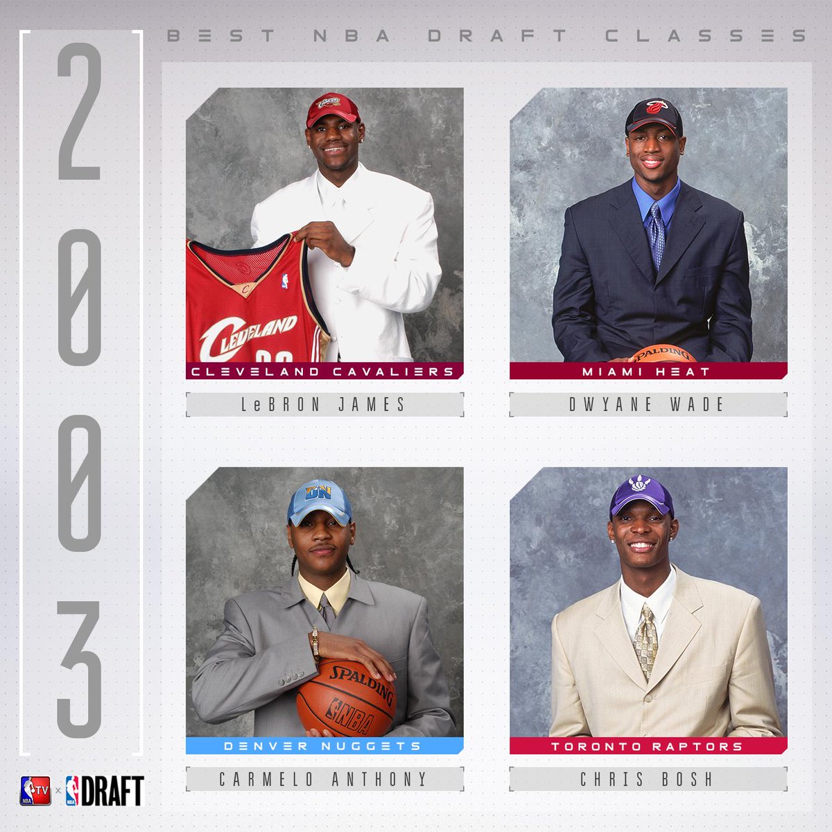 NBATV's tweet photo. RT if you think the 2003 #NBADraft class was the best draft class ever. https://t.co/spEEQX9ng9