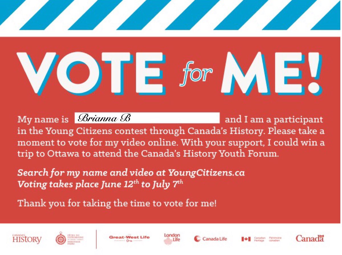 Pug2002's tweet image. Don't forget to vote for me through the link below! kids.canadashistory.ca/Kids/YoungCiti…