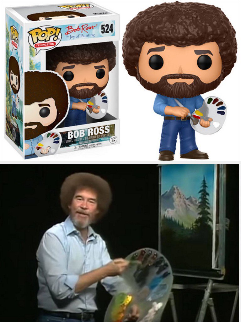 Whatfat Hachi ニッチやねw ボブの絵画教室のボブ ロス人形がfunkoより8月発売 ちなみにボブさんのトレードマークのこの髪は貧乏時代の散髪代節約の為の苦肉の策 自身はイヤだったそう 成功後もトレードマークになっていたので変えられなかったそう