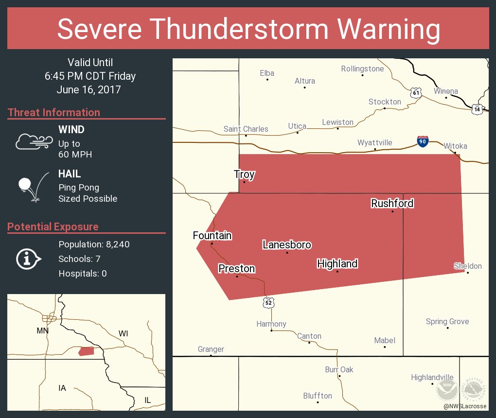 NWS Severe Tstorm on Twitter "Severe Thunderstorm Warning including