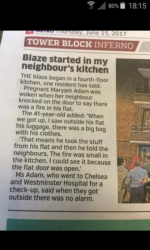 PrisonPlanet's tweet photo. He literally packed his bags before even warning any of his neighbors about the fire.

But Theresa May is to blame. OK.

#JusticeForGrenfell https://t.co/1oXsZGZafg