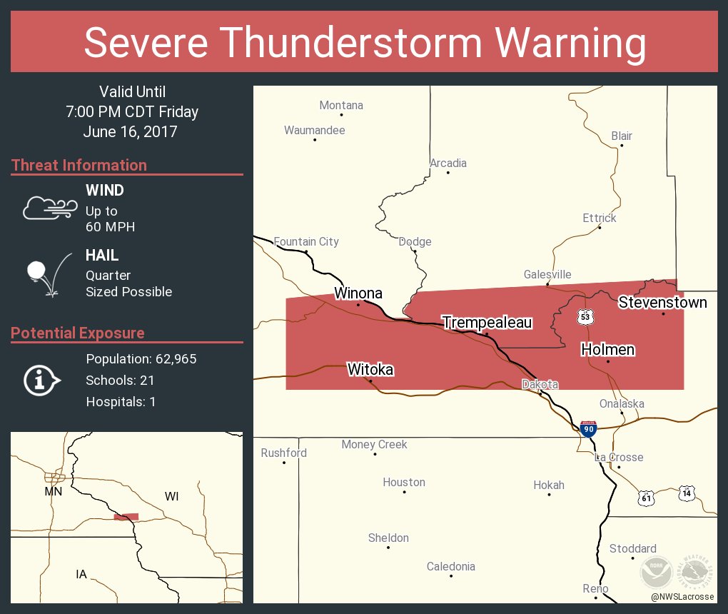NWS Severe Tstorm on Twitter "Severe Thunderstorm Warning including