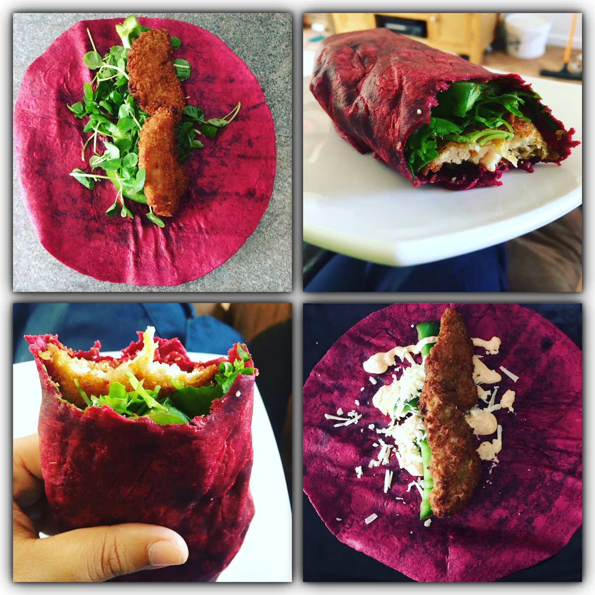Davina_Morris's tweet photo. Beetroot wraps! My new favourite thing ! #MarksAndSpencer #beetrootwrap #food #colour #wraps https://t.co/Sa2KfaGxjP