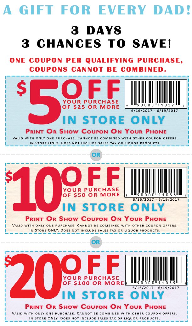 National Wholesale on Twitter "5, 10 + 20 Father's Day Coupons! NWL