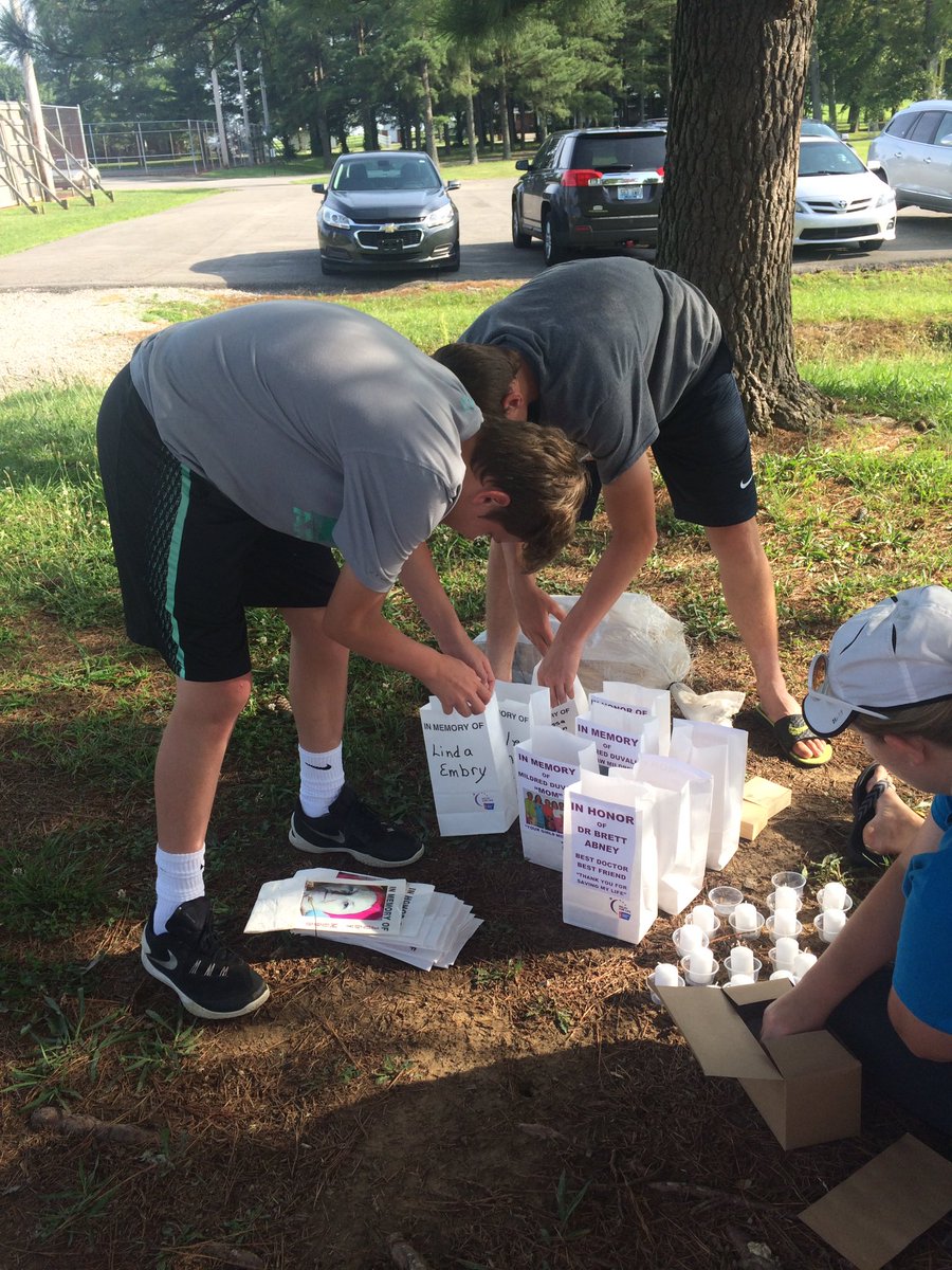 GCHSDECA's tweet photo. DECA members helped with luminaries at Relay for Life to honor and remember those affected by cancer.  @gcboe @gchs_cougars https://t.co/dP8AeLYJvC