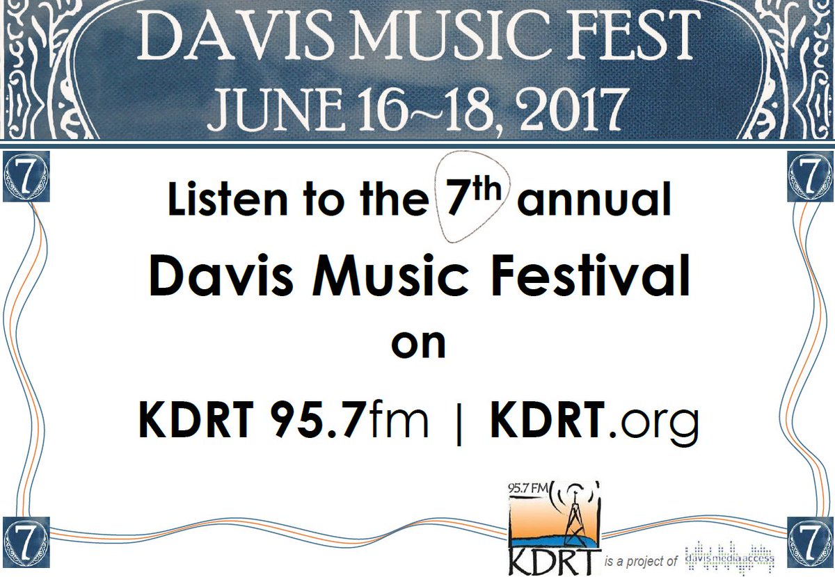 Come say HI to the <a href="/KDRTfm/">KDRT 95.7 FM</a> Live DiRT crew:
>Fri <a href="/SudwerkBrew/">Sudwerk Brewing Co.</a>
>Sat <a href="/Armadillo_Music/">Armadillo Music</a>
>Sun <a href="/WoodstocksDavis/">Woodstock's Pizza</a> 
<a href="/davismusicfest/">Davis Music Festival</a> #davis #davisca